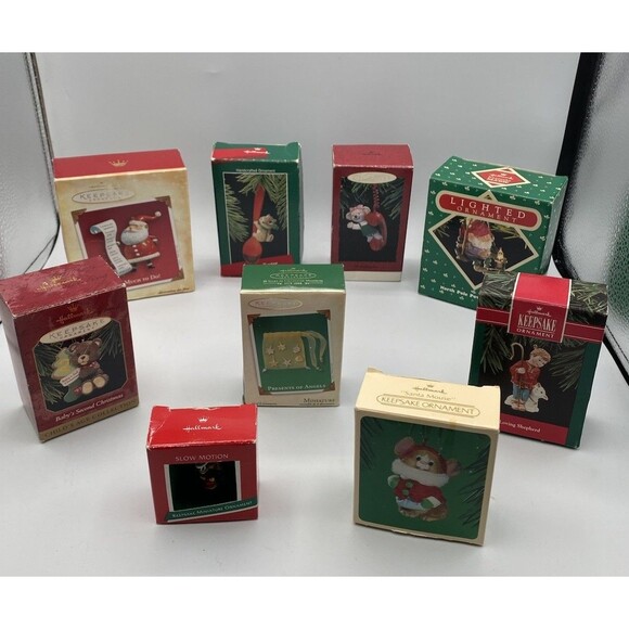 Vintage Hallmark Keepsake Holiday Christmas Ornaments Bundle Lot Of 9 - Picture 1 of 11